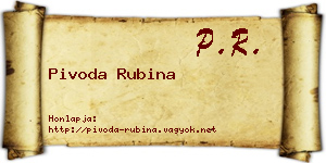 Pivoda Rubina névjegykártya